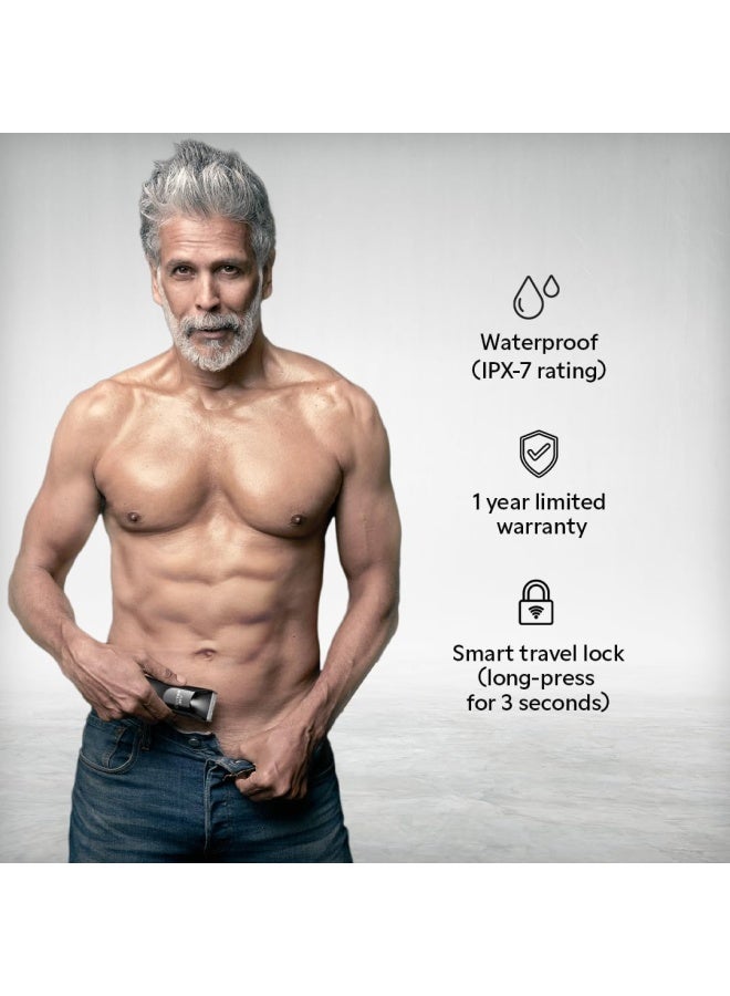 زلاد ماكينة تشذيب الجسم    للرجال | شاشة رقمية، قفل سفر ذكي | للشعر واللحية والجسم والمناطق الحساسة | مقاومة للماء، لاسلكية وقابلة لإعادة الشحن | أسود - Image 4